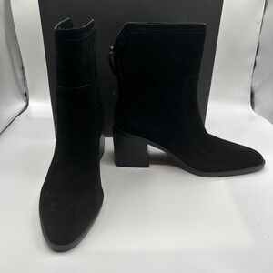 Vince Camuto Kortimy Boots,Women's SZ:6.5 M,Black Suede Water-Repellent,Zipper